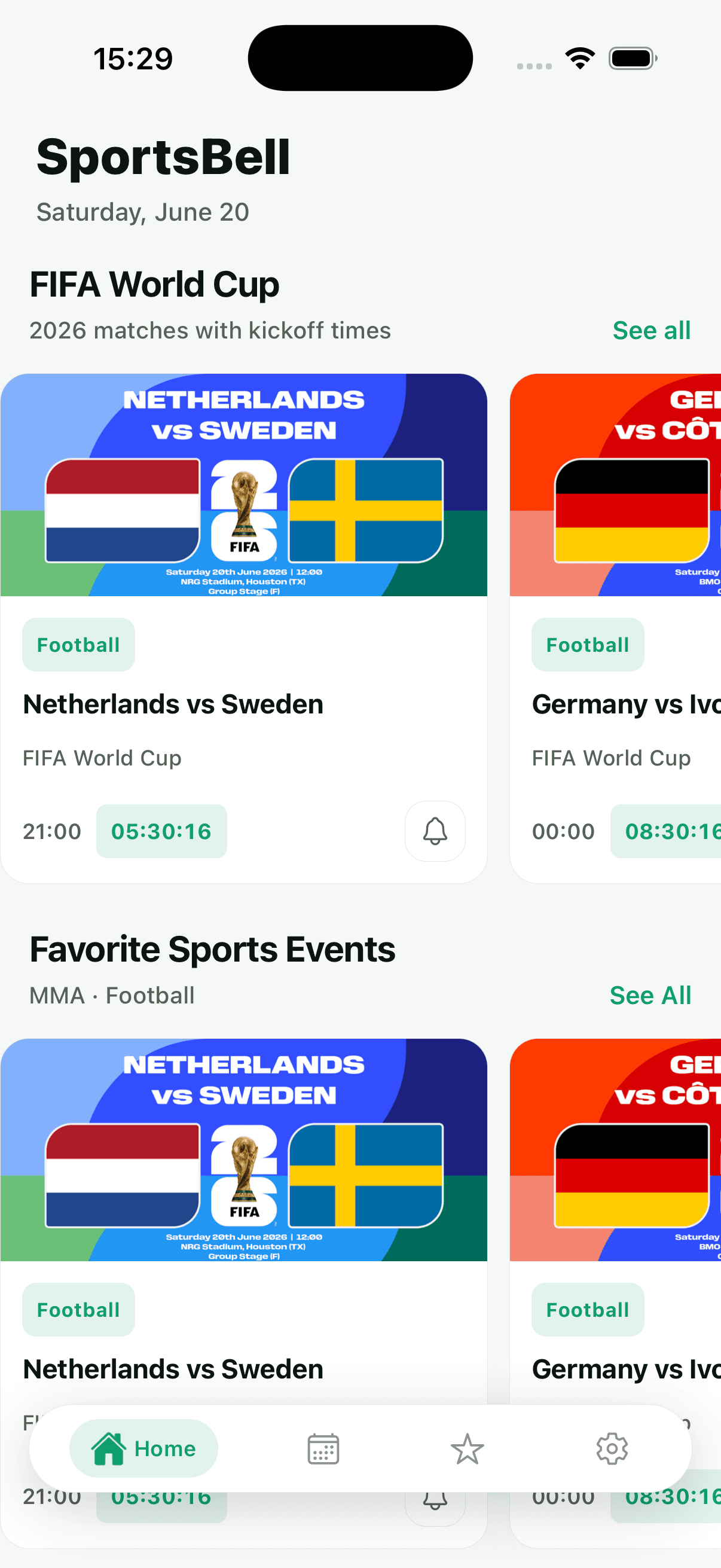 SportsBell screenshot 1