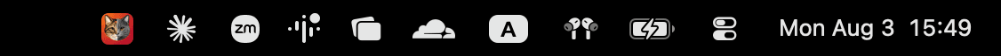 The macOS menu bar with the Hyde cat icon sitting quietly next to the system status icons